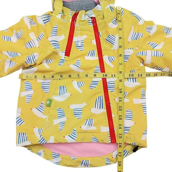 Meanbear Jacket 3/4 Toddler Yellow Hooded Fleece Lined Asymmetric Zip Cozy - Picture 12 of 12